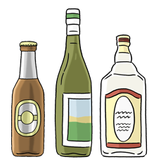 Drei Flaschen Alkohol Drei Flaschen Alkohol